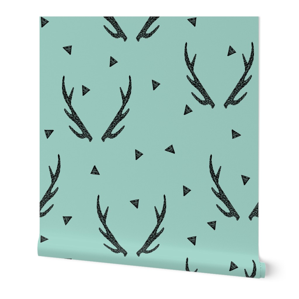 antlers // mint triangles kids baby sweet nursery baby 