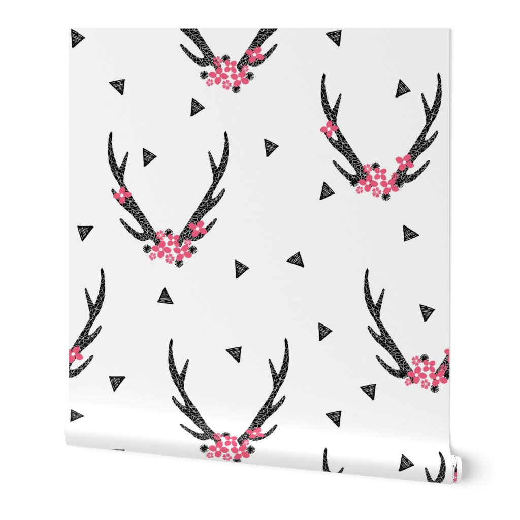 floral antlers // baby girls sweet pink flowers antlers deer antler