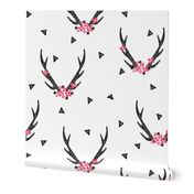 floral antlers // baby girls sweet pink flowers antlers deer antler