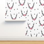 floral antlers // baby girls sweet pink flowers antlers deer antler