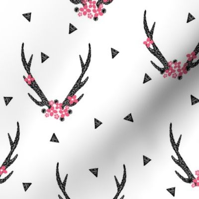 floral antlers // baby girls sweet pink flowers antlers deer antler