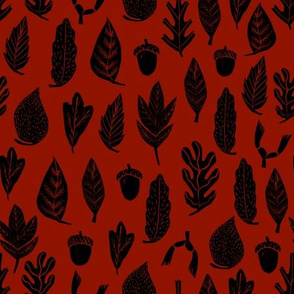 autumn leaves // maroon leaf fabric nature fabric design andrea lauren fabrics cute nature fabric design