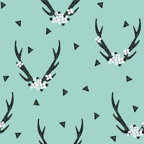 floral antlers // mint flowers floral antlers antler baby kids nursery sweet 