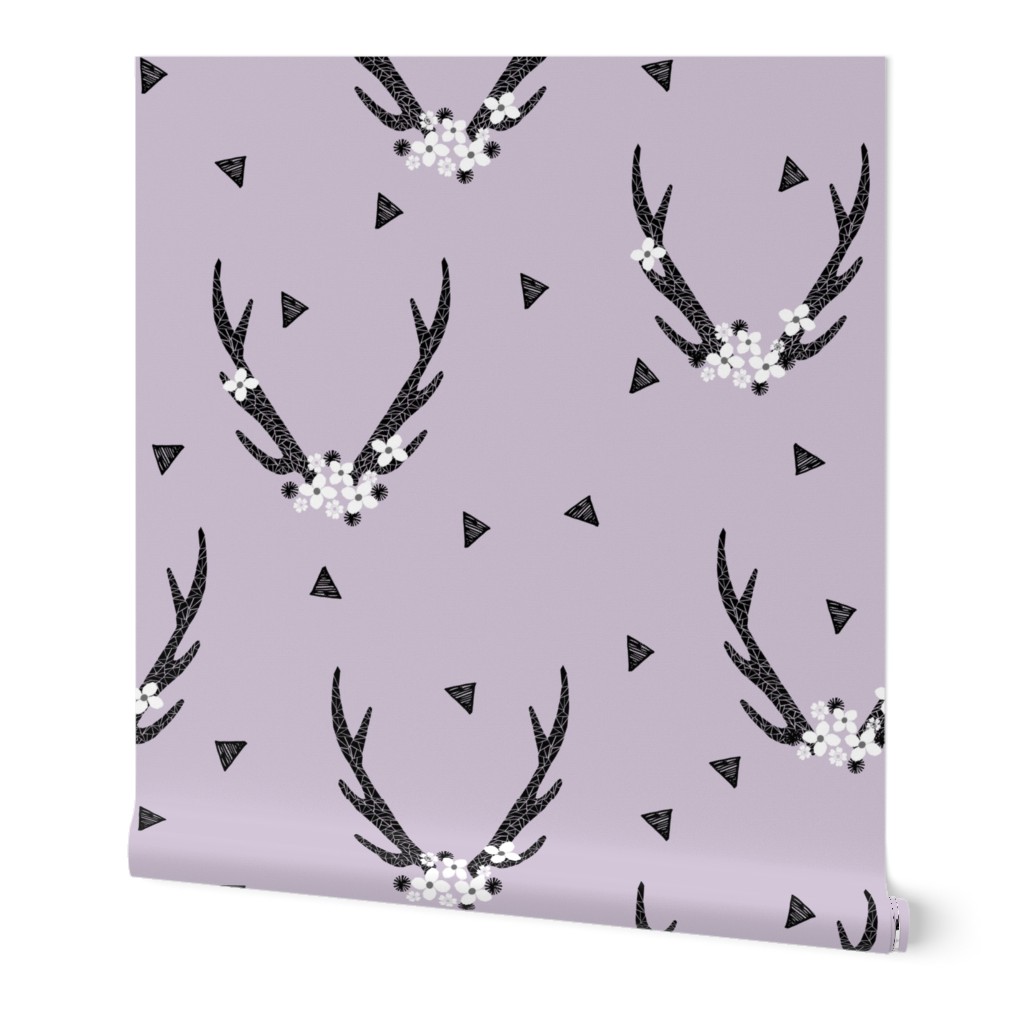 floral antlers // purple flowers antlers triangles girls sweet pastel baby antlers
