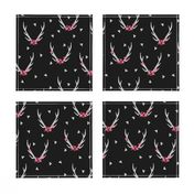 floral antlers // black and white floral flowers antlers triangles geometric kids girls sweet baby