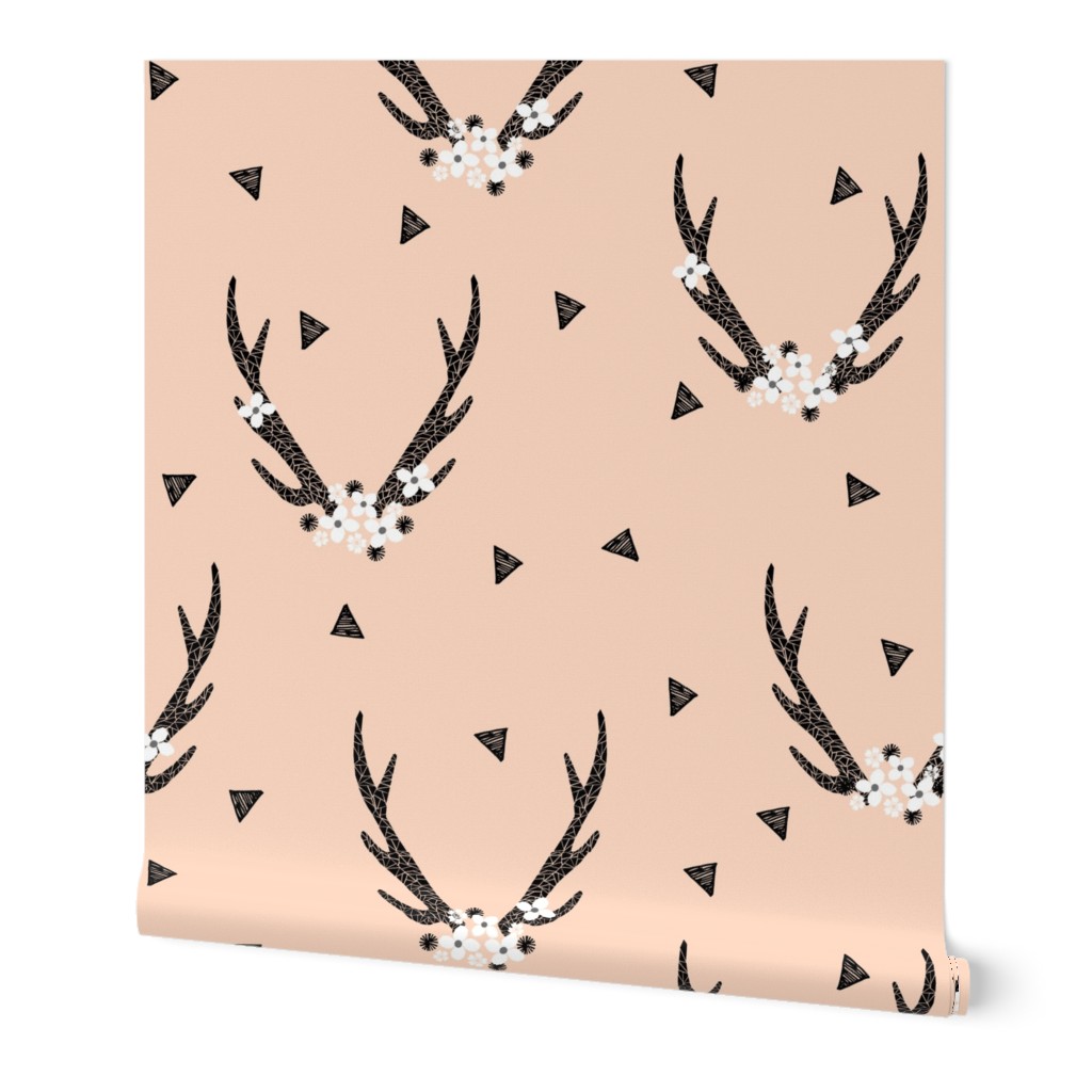 floral antlers // baby blush girls sweet nursery flowers floral antlers deer