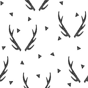 antlers // antler black and  white triangles tri kids baby nursery 