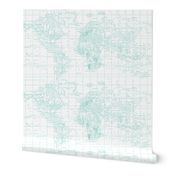 Pantone Teal and White Map