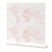 Pantone Pink Map Fabric