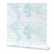 Pantone Blue Map Print Fabric