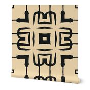 Black and Tan Lattice Abstract