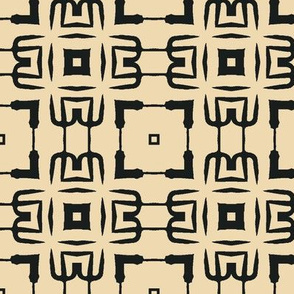 Black and Tan Lattice Abstract