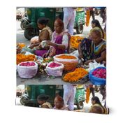 Garland Makers, Spice Market, Old Delhi, India