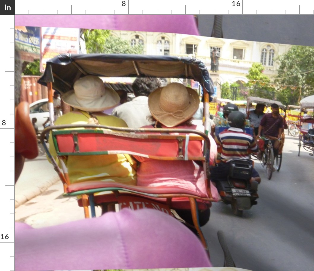 J & P  in bike Rickshaw, Old Delhi