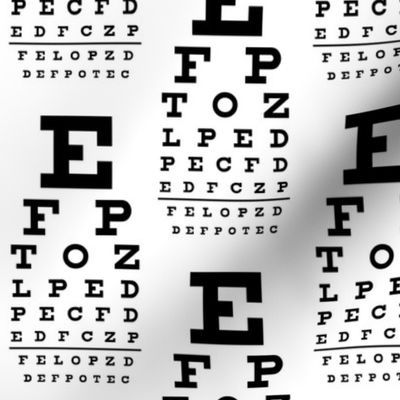 Standard Vision Chart in Black and White
