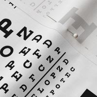 Standard Vision Chart in Black and White