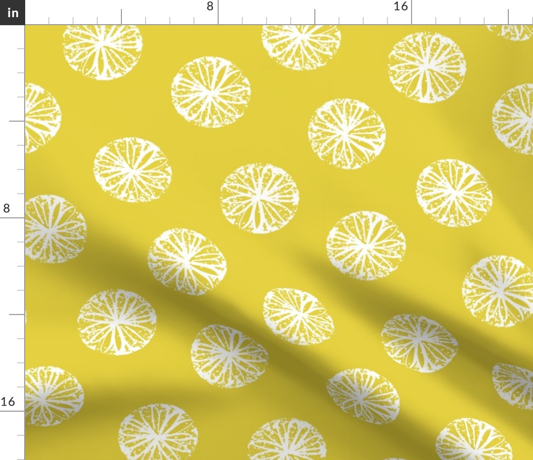 Sunburst - citron and white