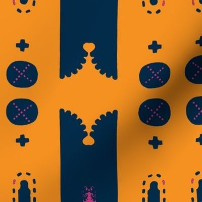 Architectural Elements in Udaipur - indigo, marigold  & pink