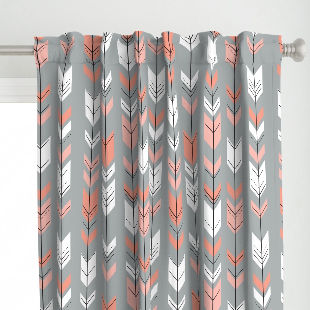 Fletching arrows // grey/coral