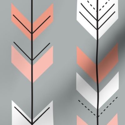 Fletching arrows // grey/coral