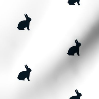 Black Bunny Polka Dot, 1 inch bunnies