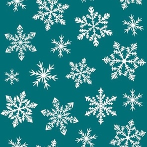 snowflakes - teal