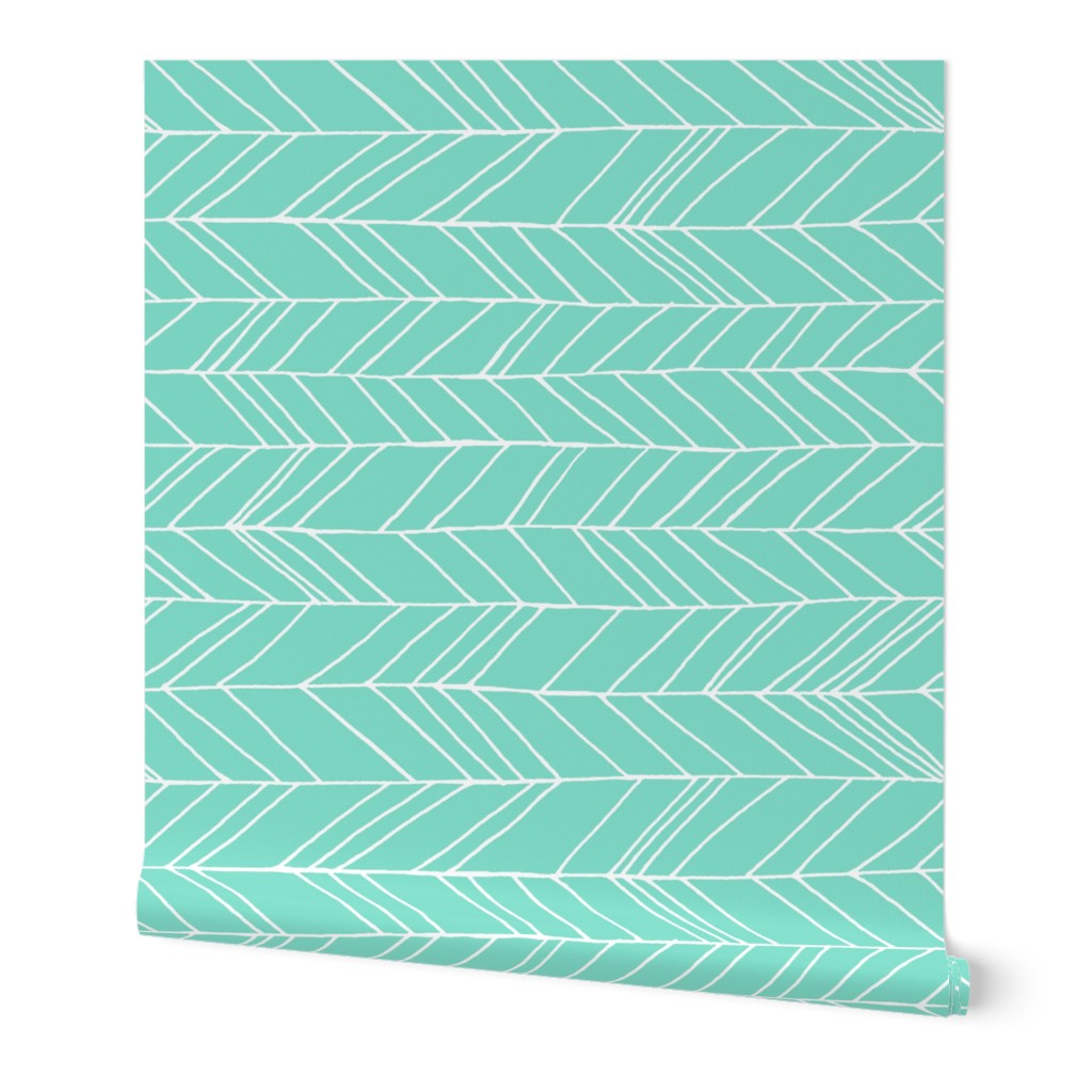 Featherland Mint/White LARGE rotated