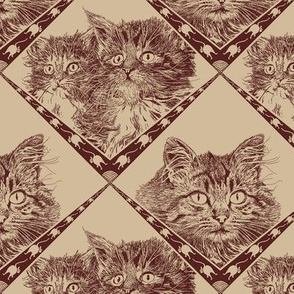 Mama_and_Kittens_55221f_Dark_Chocolate_and__d2bb9a_background_
