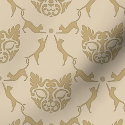 Cat Damask (beige)