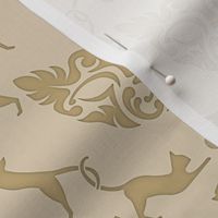 Cat Damask (beige)