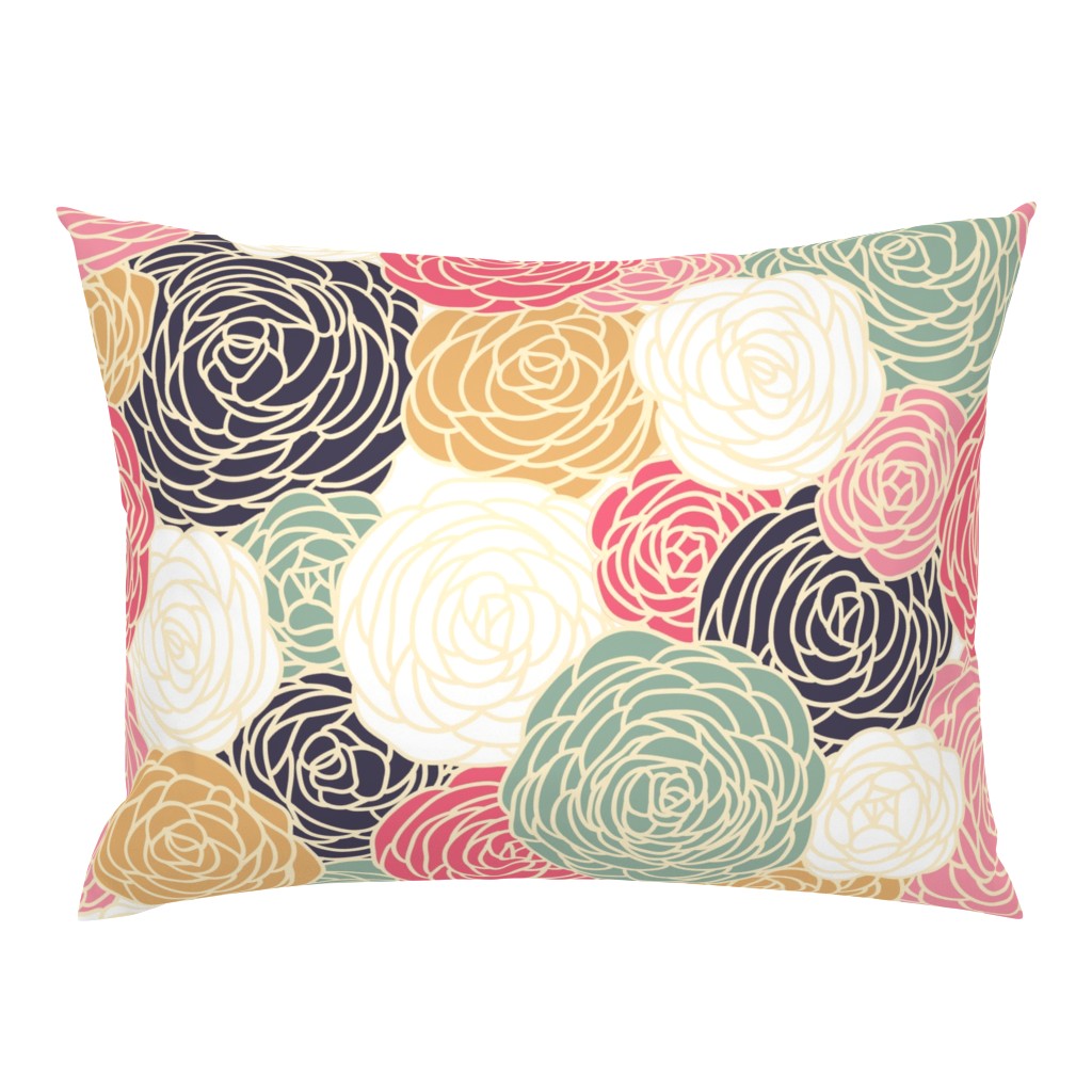 vintage inspired seamless floral pattern with colorful roses