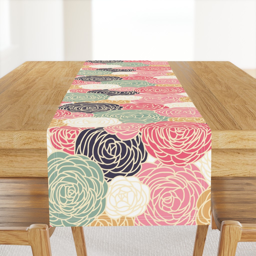 vintage inspired seamless floral pattern with colorful roses