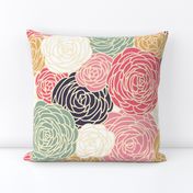 vintage inspired seamless floral pattern with colorful roses