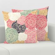 vintage inspired seamless floral pattern with colorful roses