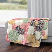 vintage inspired seamless floral pattern with colorful roses