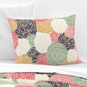 vintage inspired seamless floral pattern with colorful roses