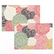 vintage inspired seamless floral pattern with colorful roses