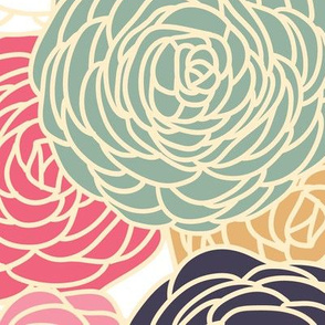 vintage inspired seamless floral pattern with colorful roses