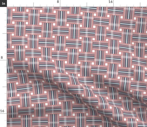 Vintage Lawn Chair Webbing In Navy And P Spoonflower