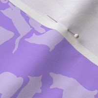 Damask Cat Silhouette Lavender