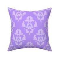 Damask Cat Silhouette Lavender