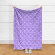 Damask Cat Silhouette Lavender