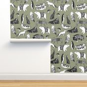 arctic animals // antarctic tundra winter animals nursery baby fabric polar bear design