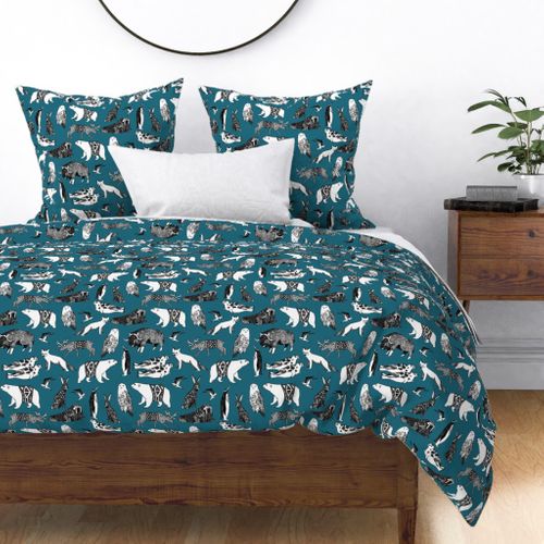 arctic animals //winter animals Fabric | Spoonflower