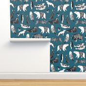 arctic animals //winter animals antarctica animals fabric winter polar bears nursery baby fabric