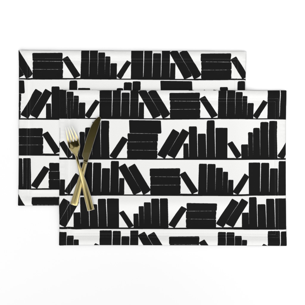 library book shelves, black and white, medium large scale