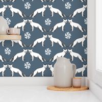 arctic fox // grey blue fox fabric cute arctic animals fox fabric 