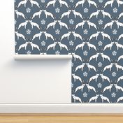 arctic fox // grey blue fox fabric cute arctic animals fox fabric 