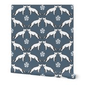 arctic fox // grey blue fox fabric cute arctic animals fox fabric 