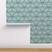 arctic fox // mint aqua fox fabric nursery baby cute arctic fox design